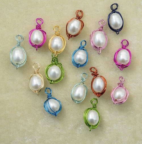 Nancy Chase's Oyster Coast Charm Bracelet - , Contemporary Wire Jewelry, Wire Wrapping, Wrapping, Wire Wrapping Jewelry, wire wrapped pearl charms